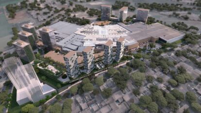 Para otimizar terrenos, já tem até hospital ao lado de shopping da Allos